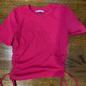 Zara Fuchsia Ruched Tee